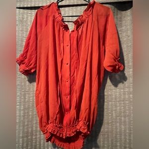 Ashley Stewart blouse, orange, size 18